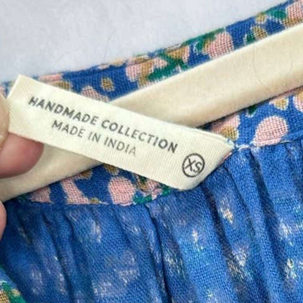 Mirth Pueblo Maxi Caftan Dress Handmade Gauze Cotton Cottagecore size XS - Picture 9 of 11